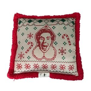 Pillow Buddy- The Elf Christmas Throw Decorative Needlepoint Embroidered Sherpa